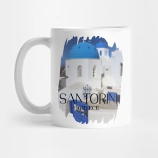 Blue Building on Santorini Mug